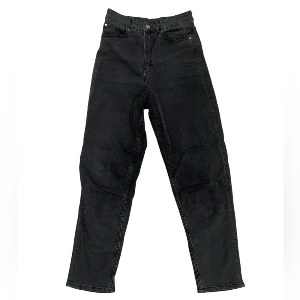 Faded black 90s style mom jeans